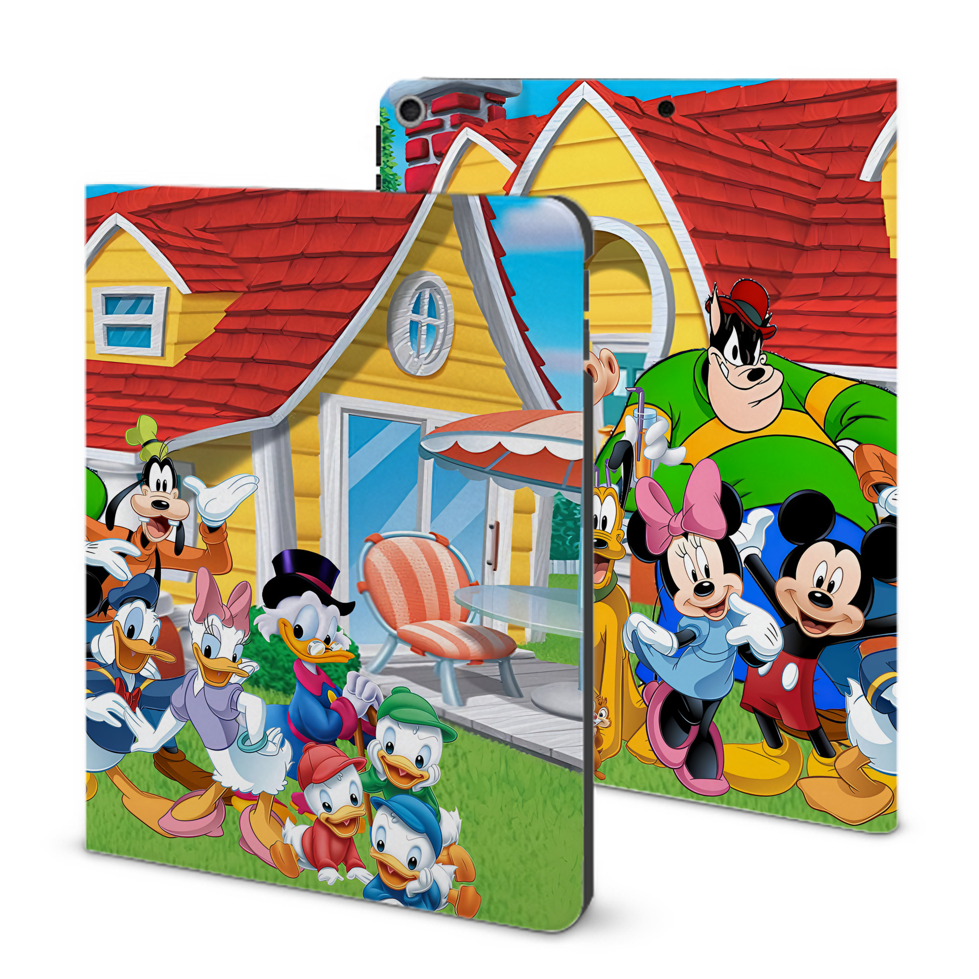 （画像用） ミッキーマウス Mickey Mouse IPad ケース ブック型 PUレザー TPU 耐衝撃 軽量 薄型 ペン収納なし 全面保護 IPad 各モデル対応